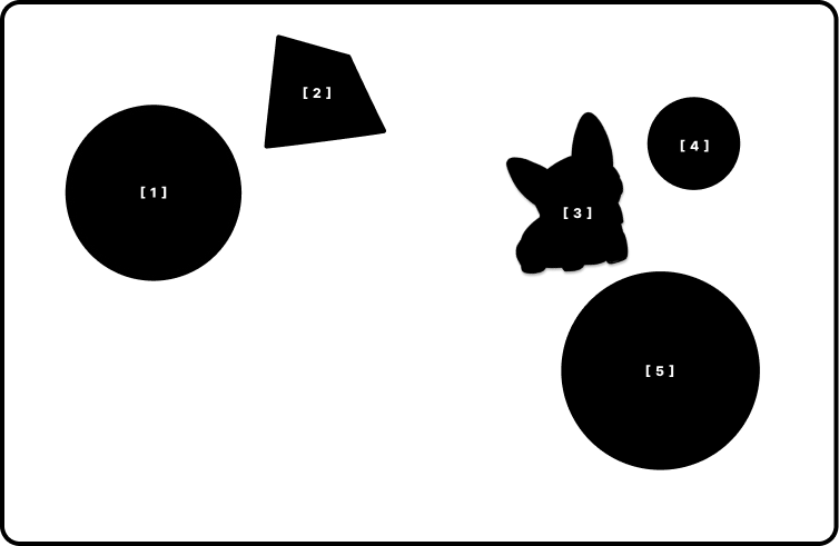 A number map of the first image in a sequence that goes from left to right and top to bottom