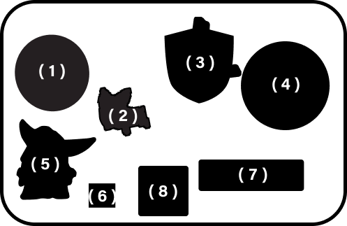A number map of the first image in a sequence that goes from left to right and top to bottom