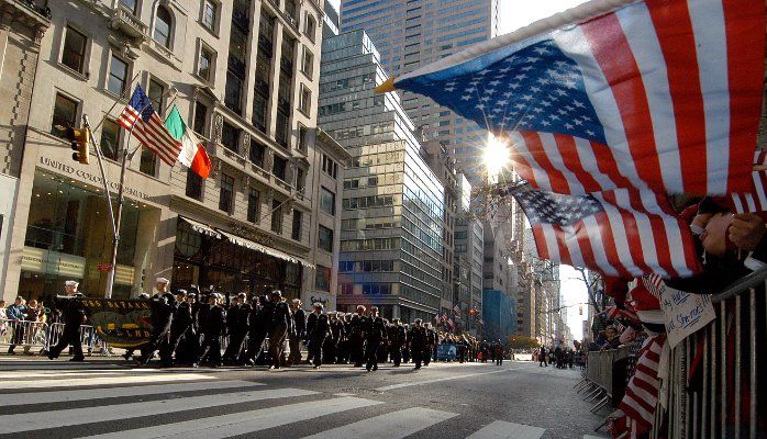 Service Members marching in the NYC Veterans Day Parade